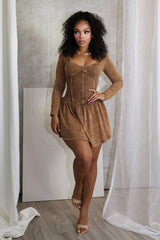 Chelsea Mineral Washed Corset Mini Dress