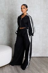 Side Motion Striped Jacket &amp; Pants SET