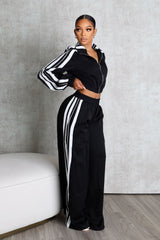 Side Motion Striped Jacket &amp; Pants SET