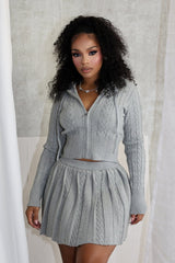 Ella Cable Knit Hoodie &amp; Skort SET