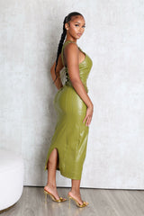 Seoul PU Buckle Maxi Dress