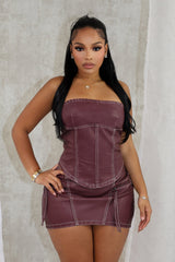Robyn Faux Leather Tube Top