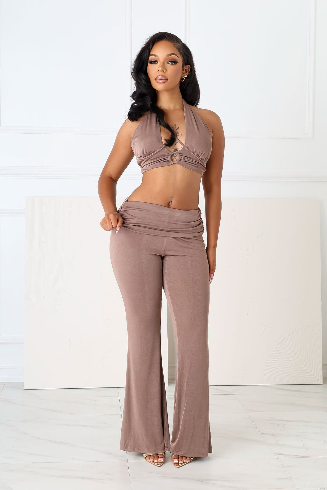 Graceful Passion Crop Top &amp; Pants SET