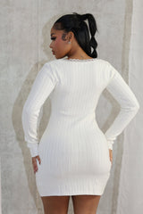 Analia Scoop Lace Sweater Mini Dress