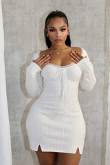 Analia Scoop Lace Sweater Mini Dress