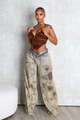 St. George Faux Suede Corset Top