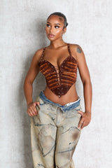 St. George Faux Suede Corset Top