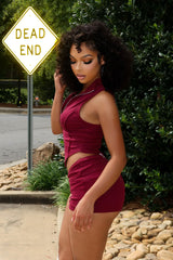 Classic Zip Up Cropped Tank Top &amp; Shorts SET