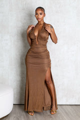 Vega Metallic Knit Maxi Dress