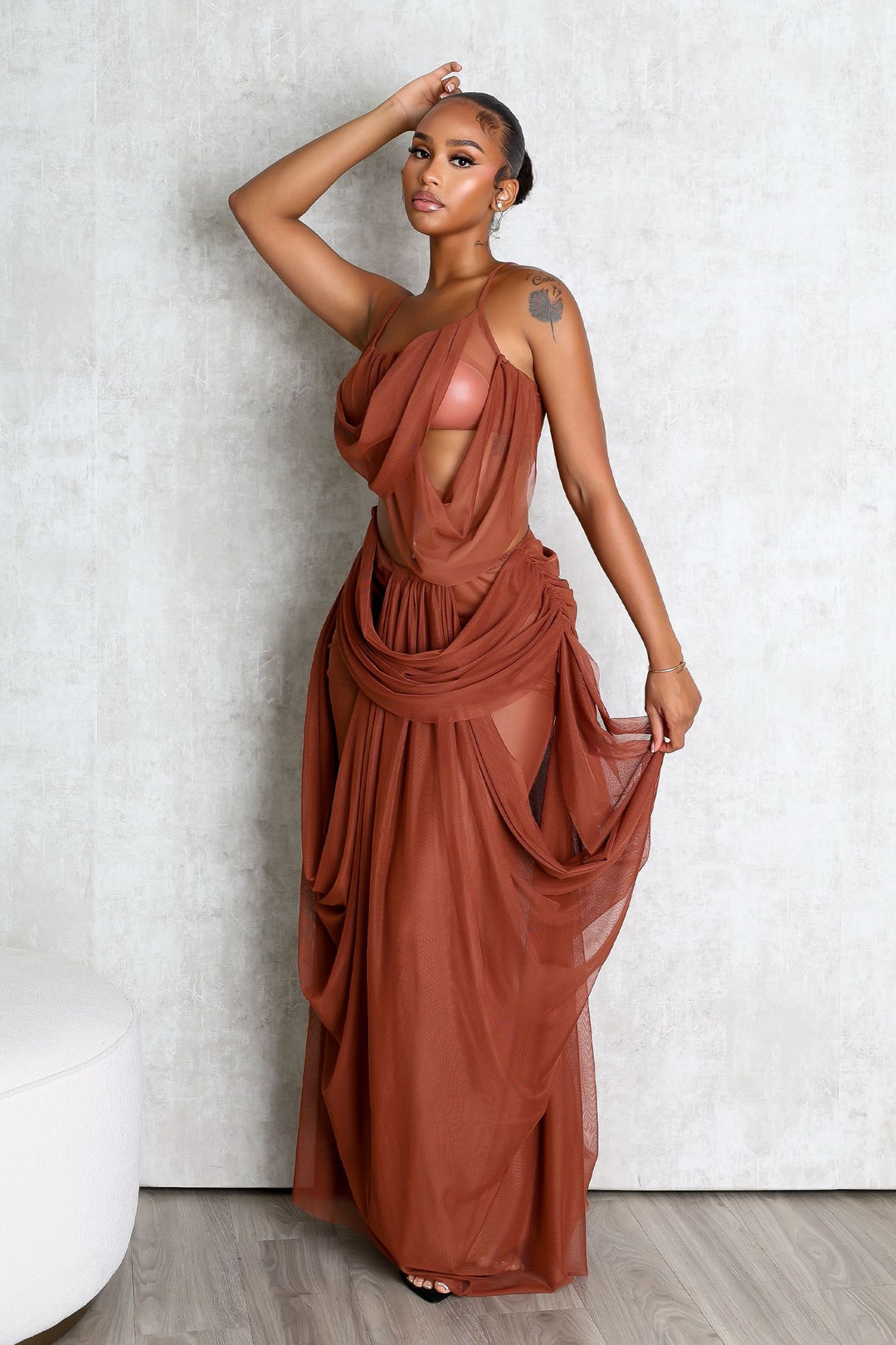 Vespera Mesh Tank Maxi Dress – EDGE