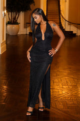 Vega Metallic Knit Maxi Dress