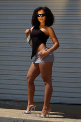 Moonlit Double Layered Low Rise Mini Skirt
