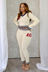 Sandie Graphic Knit Top &amp; Leggings SET