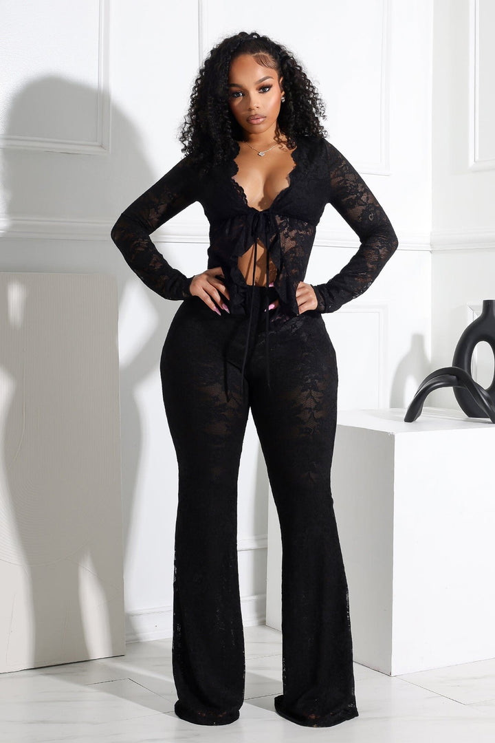 Everly Lace Top &amp; Wide Pants SET