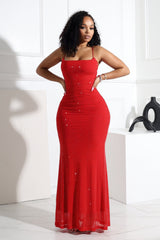 Callie Mesh Rhinestone Maxi Dress