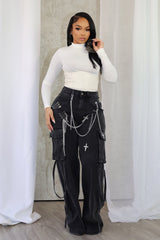 Kylan Metal Trim Baggy Jeans