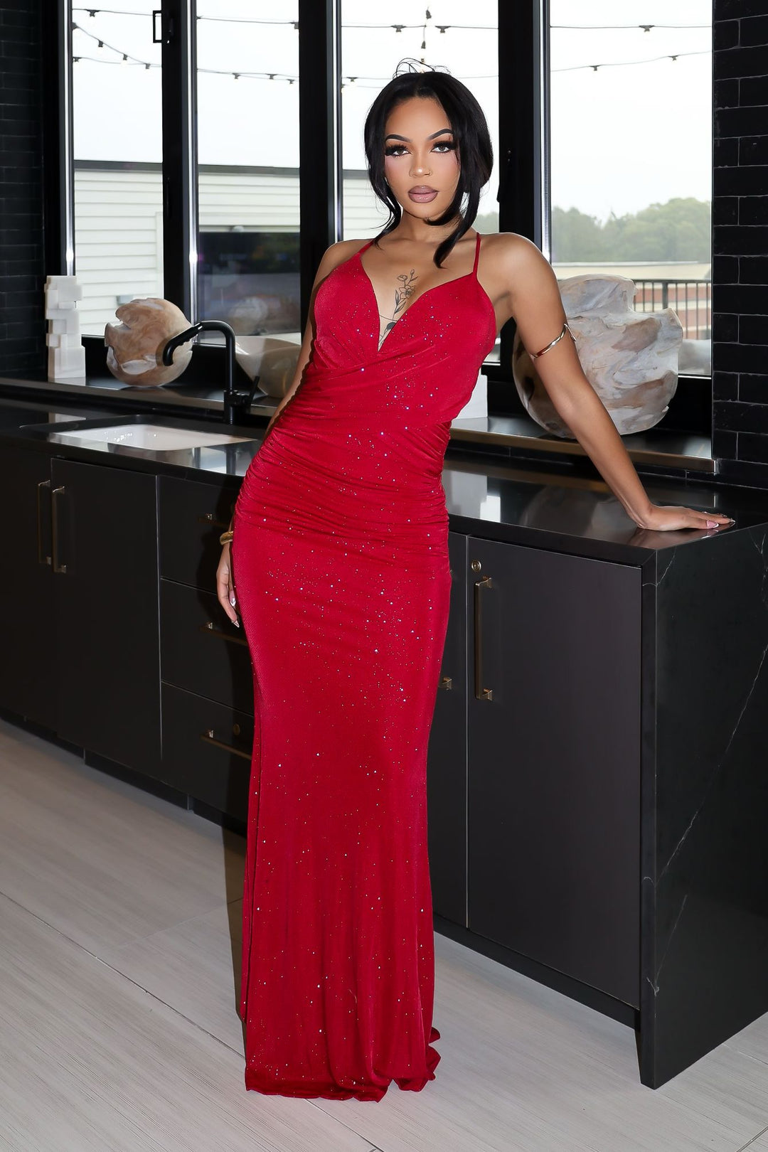 As You Shine Glittering Bustier Dress