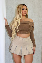 Lani Mineral Washed Corset Off Shoulder Top