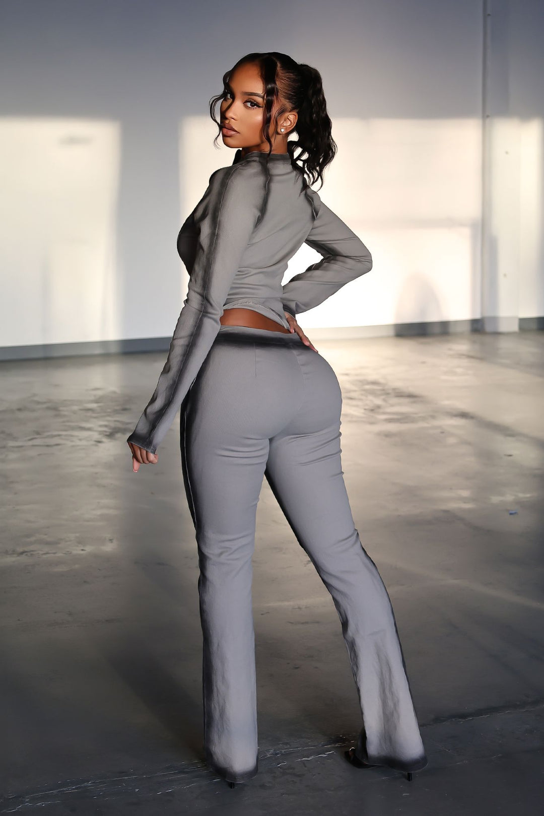 Grey Pop Airbrushed Jacket &amp; Pants SET