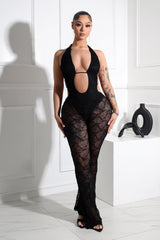 Laylin Halter Lace Cutout Jumpsuit