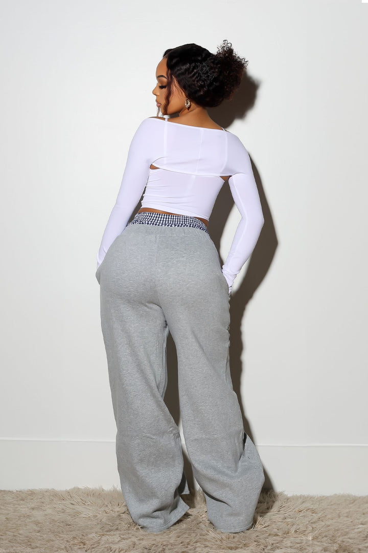 Gingham Boxer Trim Sweatpants