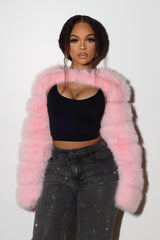 Polar Halo Faux Fur Bolero Jacket