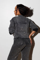 Opulent Rhinestone Denim Jacket