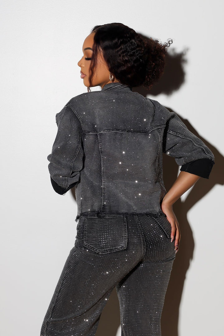 Opulent Rhinestone Denim Jacket