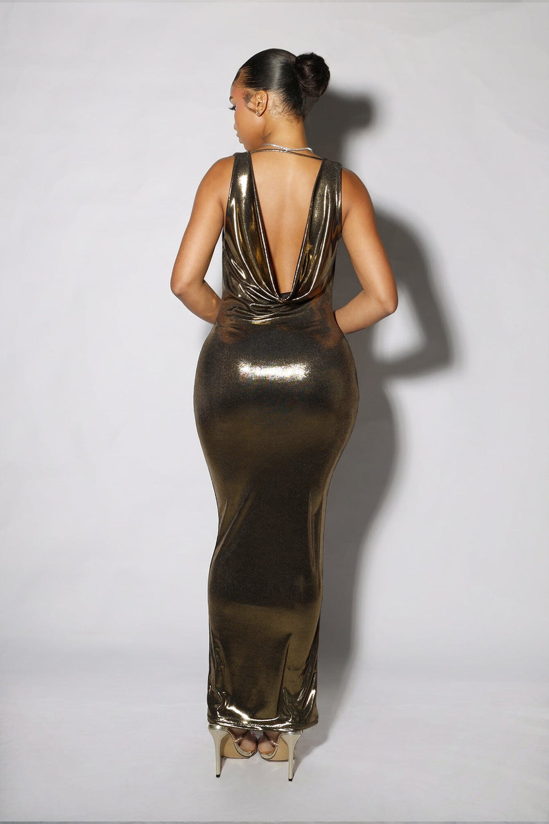 Foil Fantasy Drape Maxi Dress
