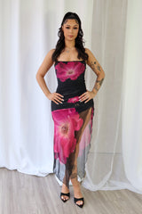 Macie Mesh Floral Maxi Dress