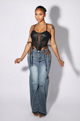 Tuesday Twist Baggy Denim Jeans With Chain