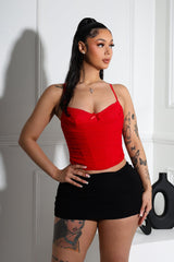 Celeste Lace Mesh Corset Tank Top