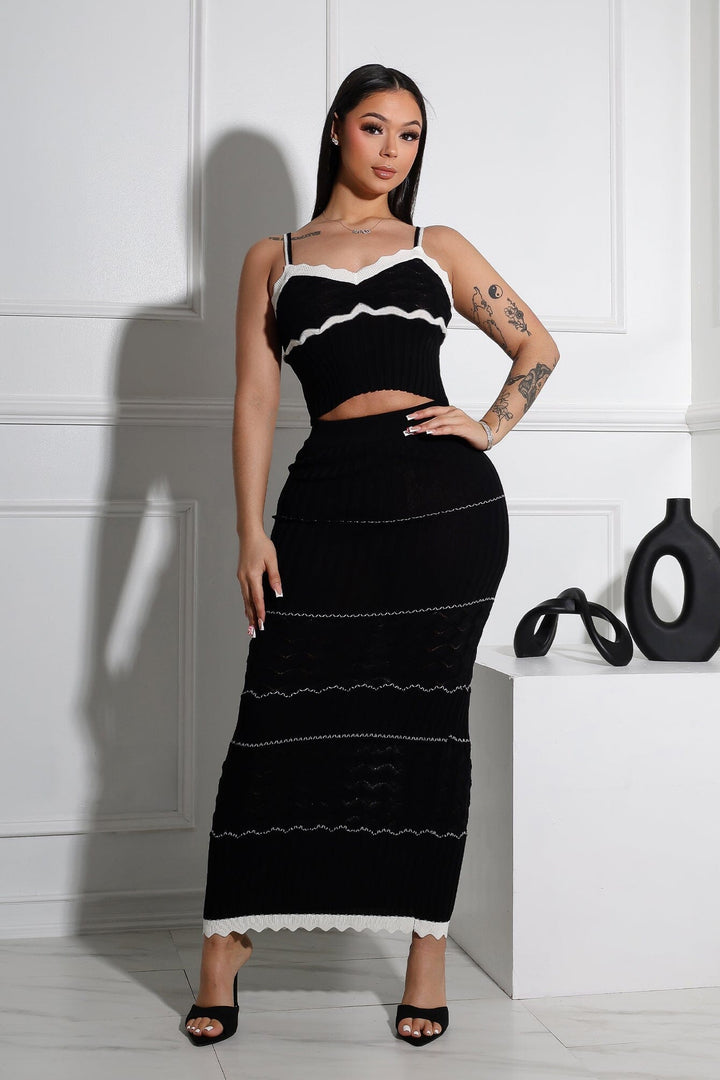 Aaliyah Rib Knit Tank Top &amp; Skirt SET