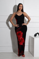 From Now On Mesh Print Maxi Dress