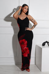 From Now On Mesh Print Maxi Dress