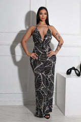 Daphne Crepe Halter Cowl Neck Jumpsuit