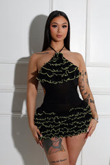 Sayaka Ruffled Halter Neck Mini Dress