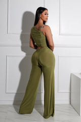 Jaira One Shoulder Wire Strap Jumpsuit
