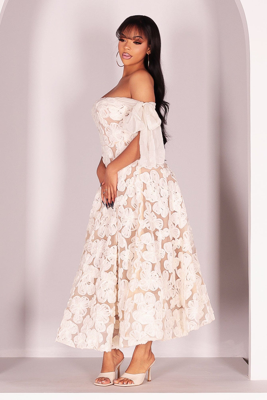 Elysia Floral Sheer Midi Dress