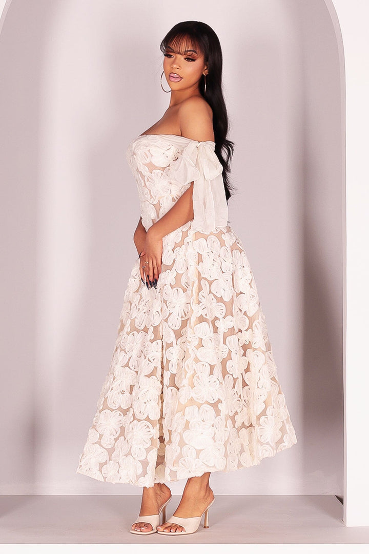 Elysia Floral Sheer Midi Dress
