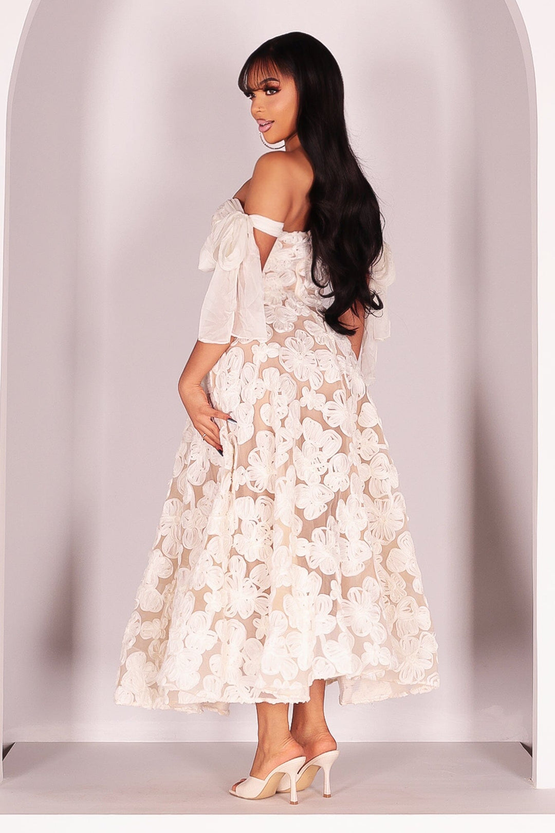 Elysia Floral Sheer Midi Dress