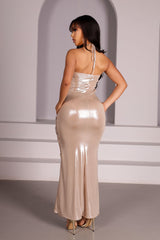 Run The Show Metallic Maxi Dress