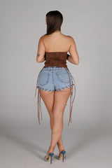 Canyon Tie Denim Shorts
