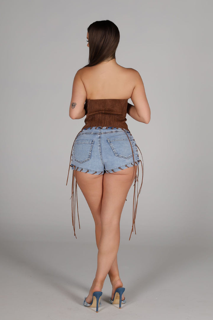 Canyon Tie Denim Shorts
