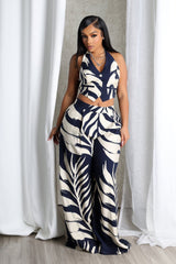 Michiyo Print Button Vest &amp; Pants SET