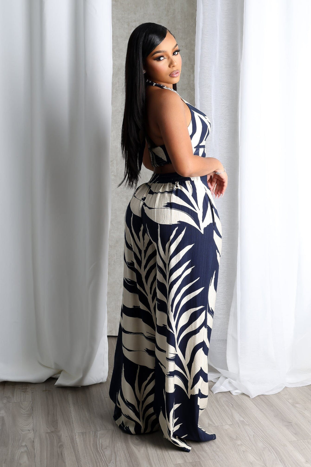 Michiyo Print Button Vest &amp; Pants SET