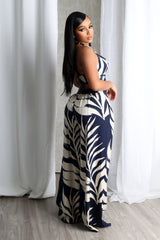 Michiyo Print Button Vest &amp; Pants SET