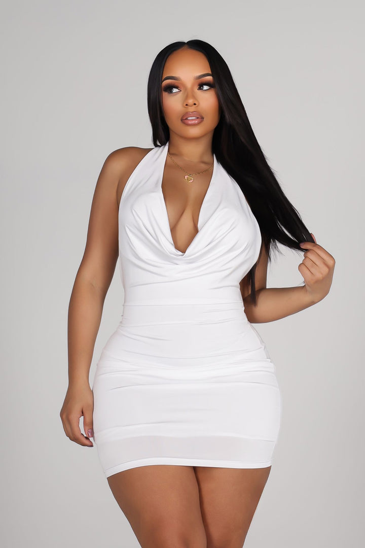 Soleil O-Ring Drape Mini Dress