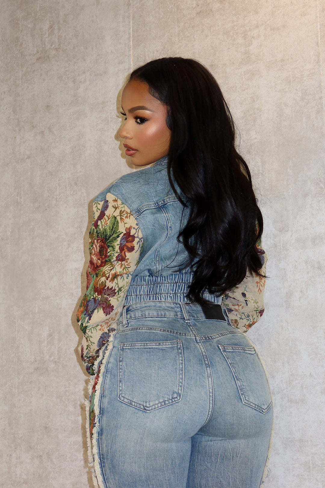 Jesse Tapestry Contrast Denim Jacket