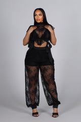 Sinful Sheer Lace Top &amp; Pants SET